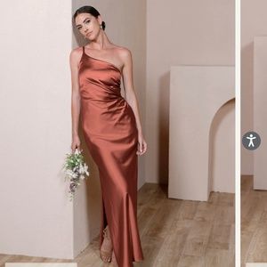 Revelry Cinnamon Rose Jade Bridesmaid Dress
